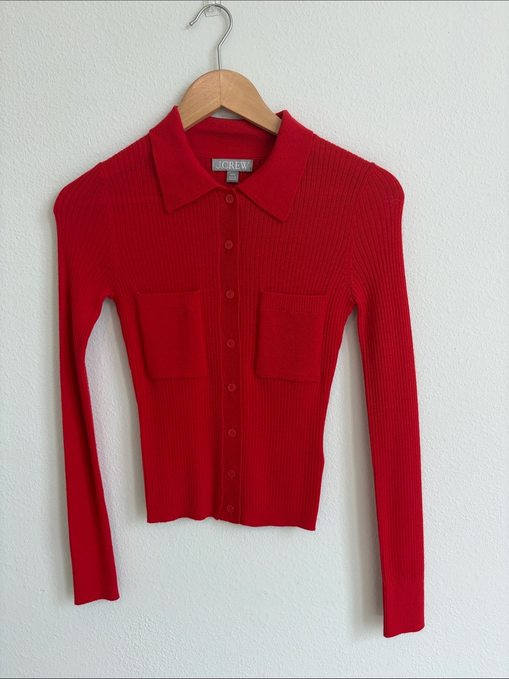 J. Crew Collared button-up sweater in merino wool blend